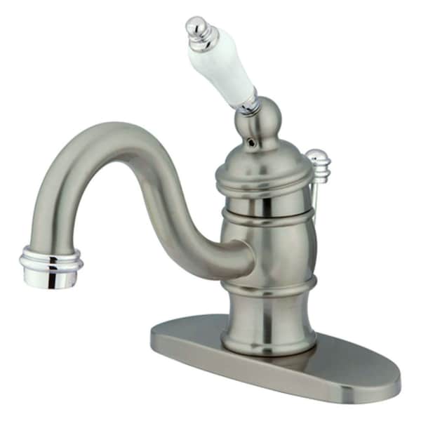 4" Centerset Bathroom Faucet, Brushed Nickel/Chrome